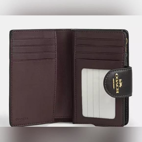 Coach Medium Corner Zip Wallet In Signature Canvas With Floral Pront - Picture 2 of 16